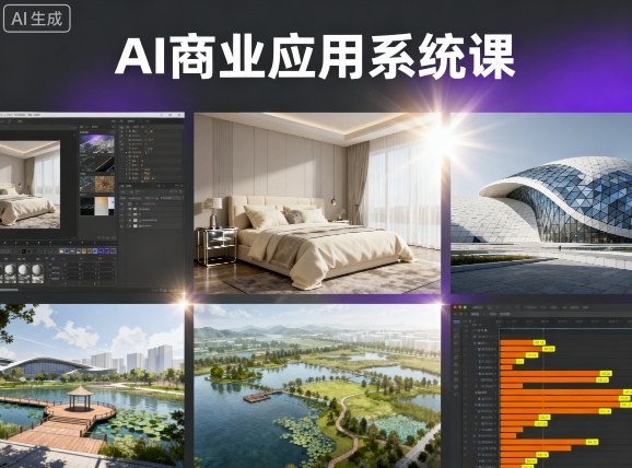 AI商业应用系统课，室内-软装-建筑-景观，智能设计+效果图+动画画实战-九天资源站