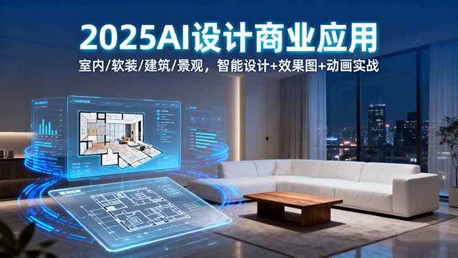2025AI设计商业应用：室内/软装/建筑/景观，智能设计+效果图+动画实战-九天资源站