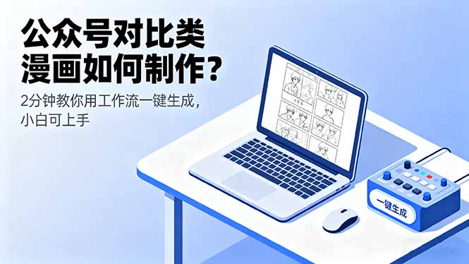 公众号对比类漫画如何制作？2分钟教你用工作流一键生成，小白可上手-九天资源站