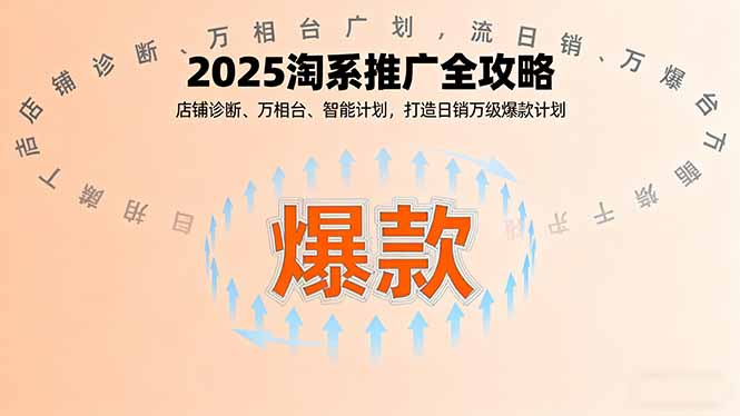 2025淘系推广全攻略，店铺诊断、万相台、智能计划，打造日销万级爆款计划-九天资源站
