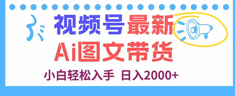 视频号最新AI图文带货，每天几分钟，小白轻松入手，日入2000+-九天资源站