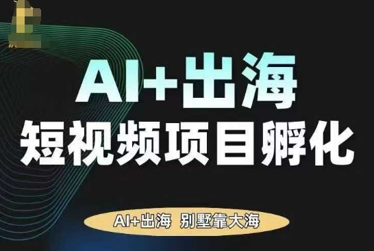 AI·TikTok AI+出海短视频项目孵化，陪你从0-1借助AI实现出海变现-九天资源站