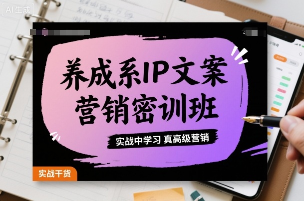 养成系IP文案营销密训班，实战中学习真高级营销-九天资源站