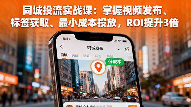 同城投流实战课：掌握视频发布、标签获取、最小成本投放，ROI提升3倍-九天资源站