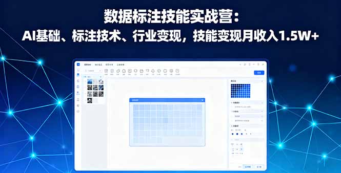 数据标注技能实战营：AI基础、标注技术、行业变现，技能变现月收入1.5W+-九天资源站
