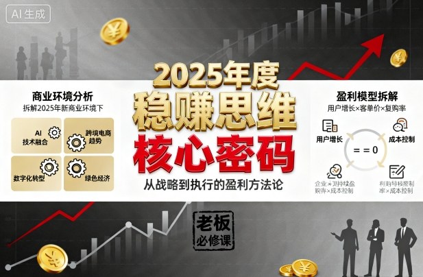 2025年度稳賺思维老板创业营，拆解2025年新商业环境下，企业实现持续盈利的核心密码-九天资源站