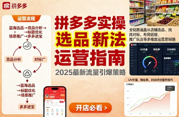 王校长9月12拼多多实操新玩法，全链路涵盖从店铺选品、找对标，布局链接，推广玩法等多维度运营思路-九天资源站