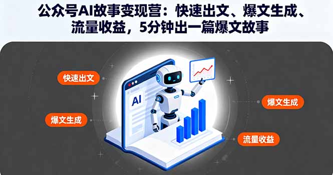 公众号AI故事变现营：快速出文、爆文生成、流量收益，5分钟出一篇爆文故事-九天资源站