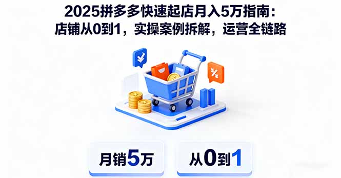 2025拼多多快速起店月入5万指南：店铺从0到1，实操案例拆解，运营全链路-九天资源站
