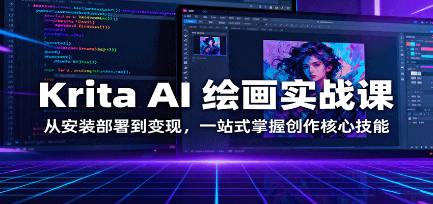 Krita AI 绘画实战课：从安装部署到变现，一站式掌握创作核心技能-九天资源站