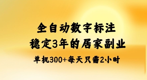 全自动数字标注，稳定3年的蓝海项目，居家也能矩阵开干的副业，单机日入3张+【揭秘】-九天资源站